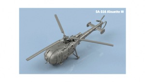 Hélicoptère Alouette III 1/144 x1 - impression 3D